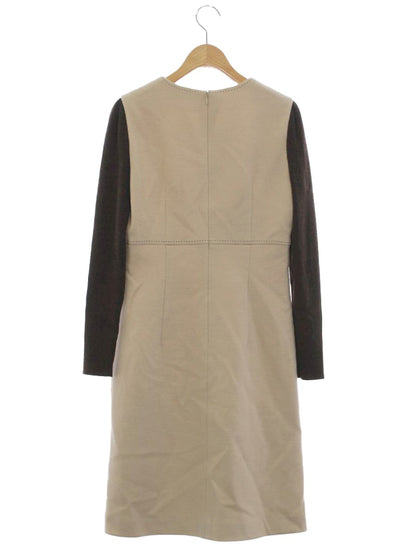 エムズグレイシー 011539 ワンピース 38 ベージュ ステッチ IT5VC9XRIF7G