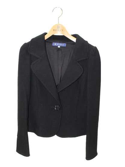 エムズグレイシー 124545 ジャケット 38 ブラック 1B ウール混 ITI11DSRE73L