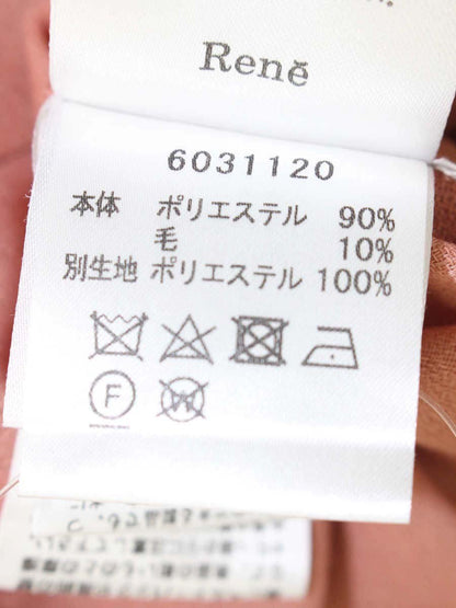 ルネ 6031120 ブラウス 34 ピンク リボン タック フリル オーガンジー ITJ0JF9FQTRS