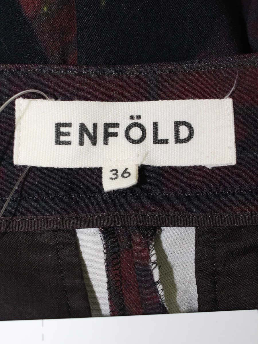 エンフォルド 3007S231 パンツ 36 ワインレッド 建物柄 ITEF9OS5Y8W0