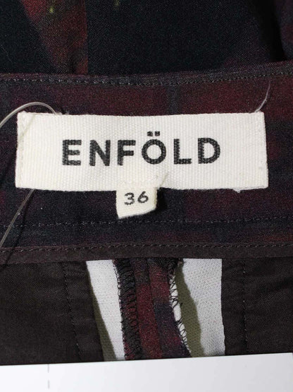 エンフォルド 3007S231 パンツ 36 ワインレッド 建物柄 ITEF9OS5Y8W0