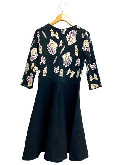 エムズグレイシー Icon Motif Knit One-piece 918567 ワンピース 36 ブラック ニット ITX4CB3XMIKG