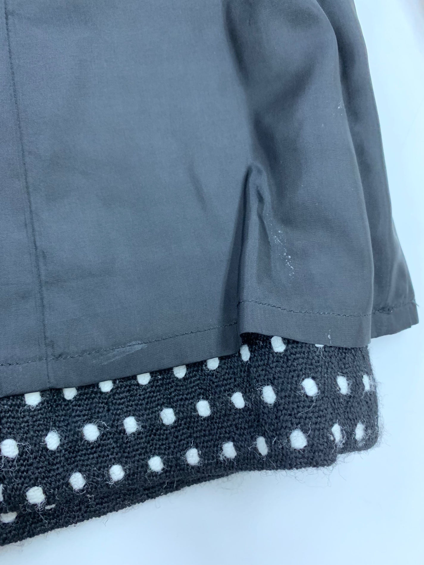 エムズグレイシー 321566 ワンピース 36 ブラック ウール混 ドット IT1LAK9SNA58