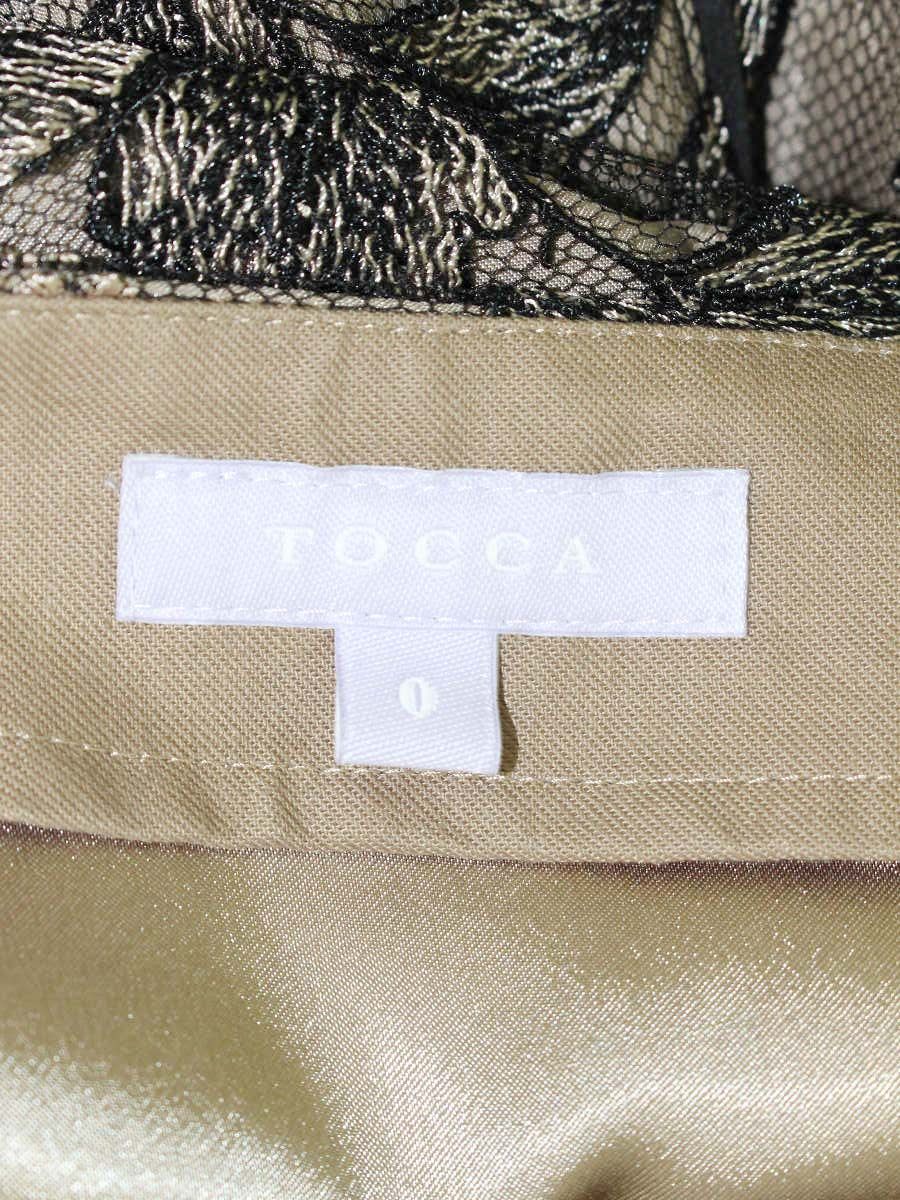 トッカ SKTUBW0325 スカート 0 ベージュ/ブラック フラワーモチーフ レース IT6620NPP2SG