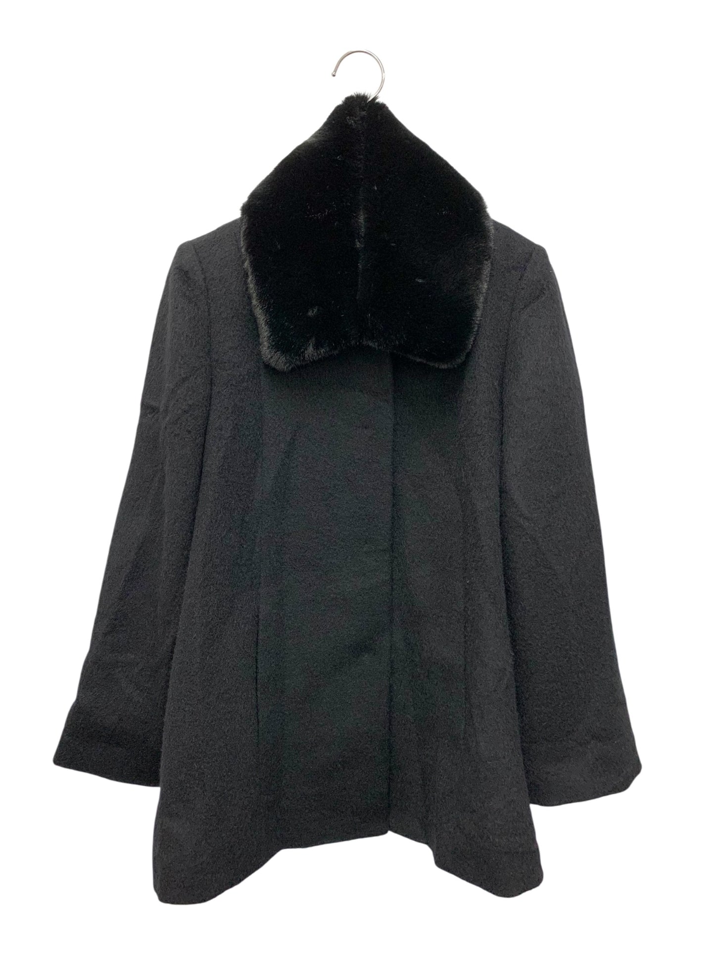 トゥービーシック W5B07-203-09 コート 40 ブラック ノーカラー アルパカ混 フェイクファー ITKXVW7SI79U 【SALE】