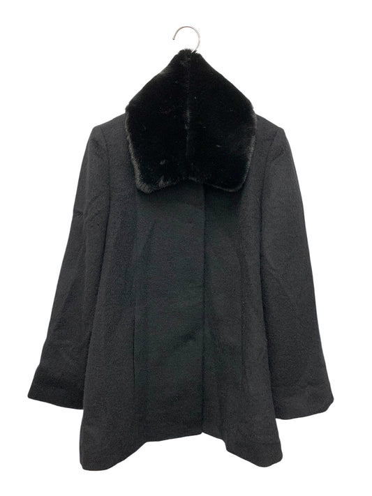 トゥービーシック W5B07-203-09 コート 40 ブラック ノーカラー アルパカ混 フェイクファー ITKXVW7SI79U 【SALE】