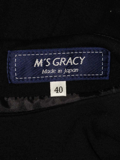 エムズグレイシー 311335 ワンピース 40 ブラック ボーダー 半袖 ITLEISZKIV8O