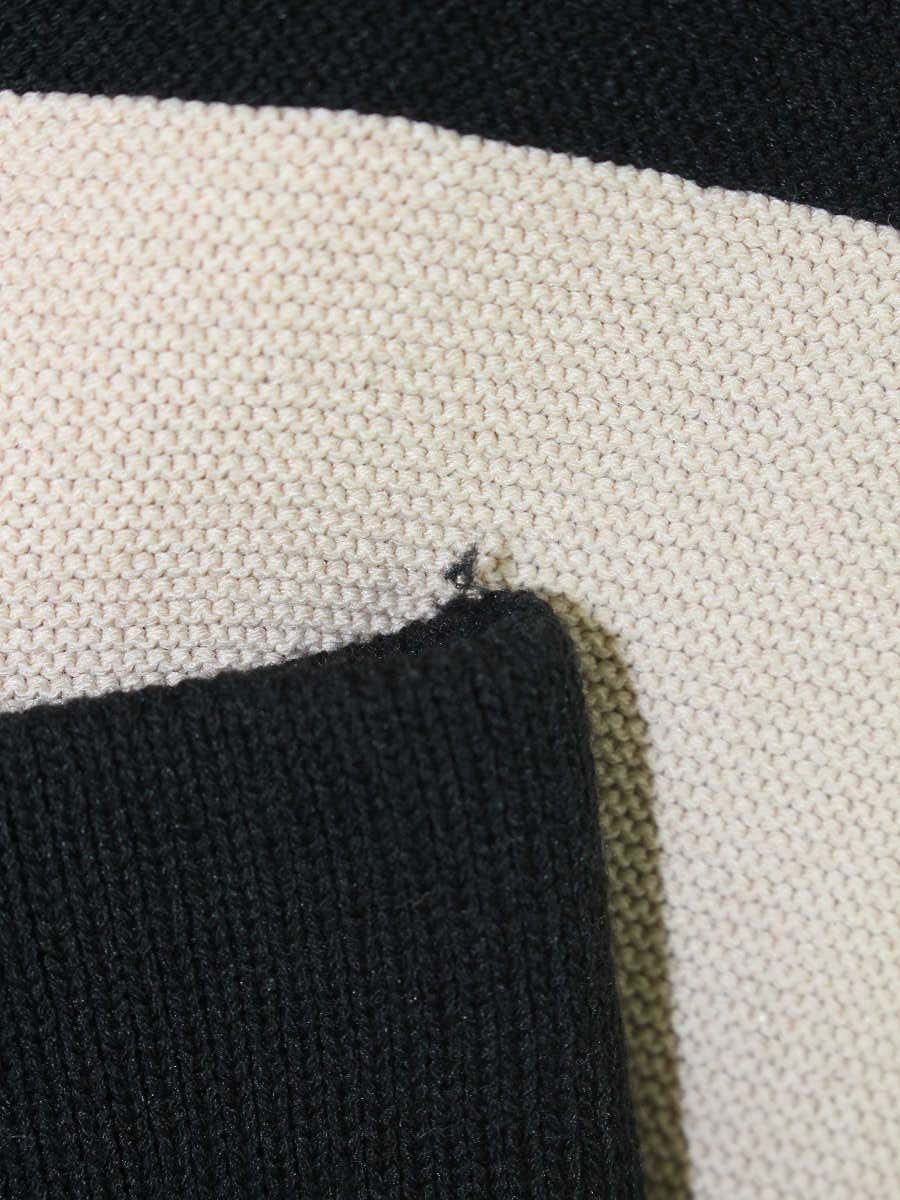 トゥービーシック W5S21-754-40 スカート 40 ブラック ボーダー ニット フレア ITBSF9RVWKFU