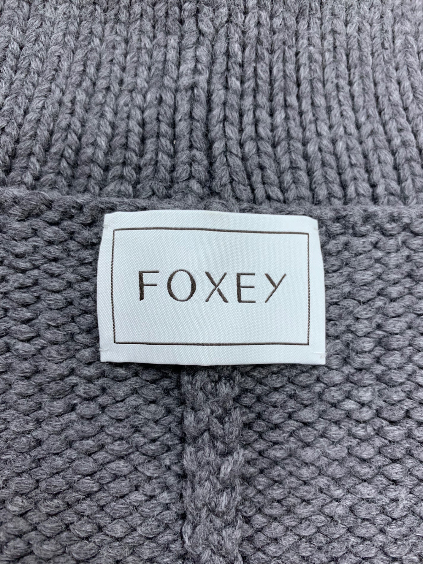 フォクシーブティック ウイングカラーロング 35226 カーディガン F グレー ニット IT5V04ZX8UIX