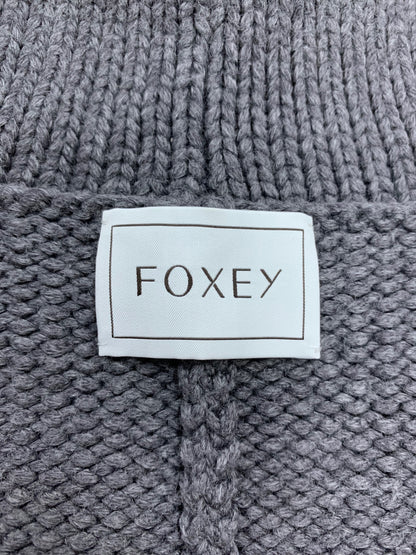フォクシーブティック ウイングカラーロング 35226 カーディガン F グレー ニット IT5V04ZX8UIX