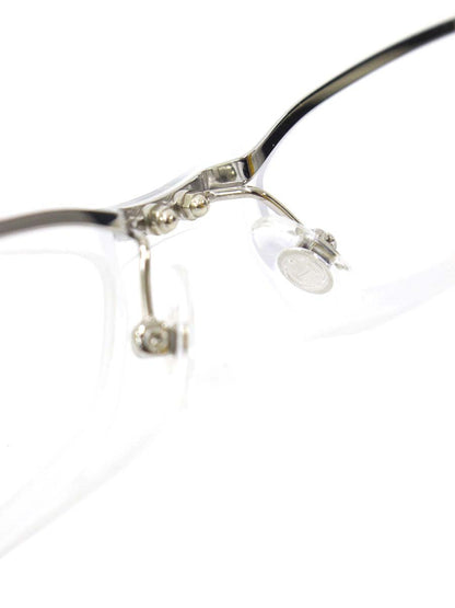 ハマモト HT-048 メガネ ホワイト/シルバー コンビフレーム フルリム オーバル（楕円） IT9L896EJQDE