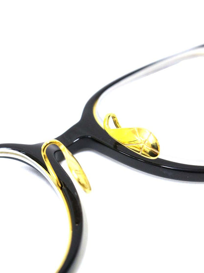ユウイチトヤマ U-167 メガネ ブラック/ゴールド セルフレーム フルリム ウェリントン ITBA85239GZ0