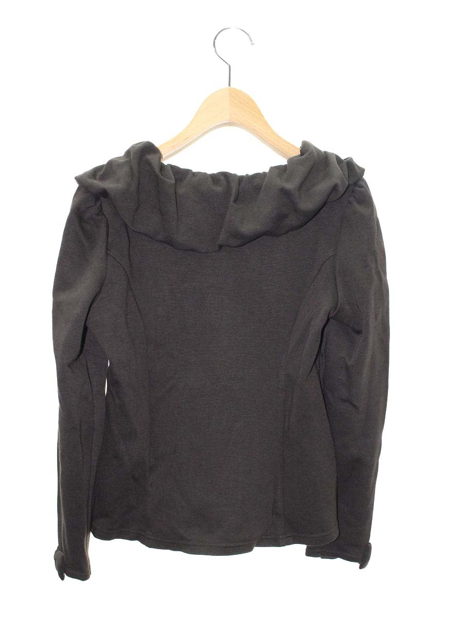 ルネ relax 6437070 カーディガン 36 ブラウン ダブルジップ パール フラワー リボン スウェット ITYIX9NZEAIS