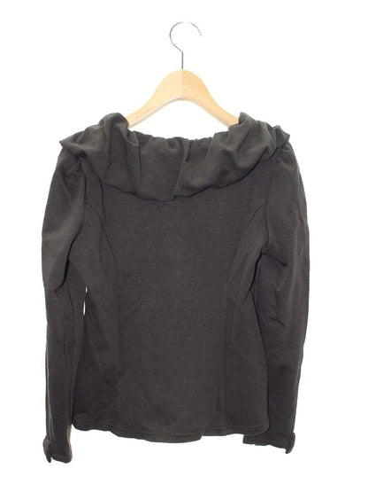 ルネ relax 6437070 カーディガン 36 ブラウン ダブルジップ パール フラワー リボン スウェット ITYIX9NZEAIS