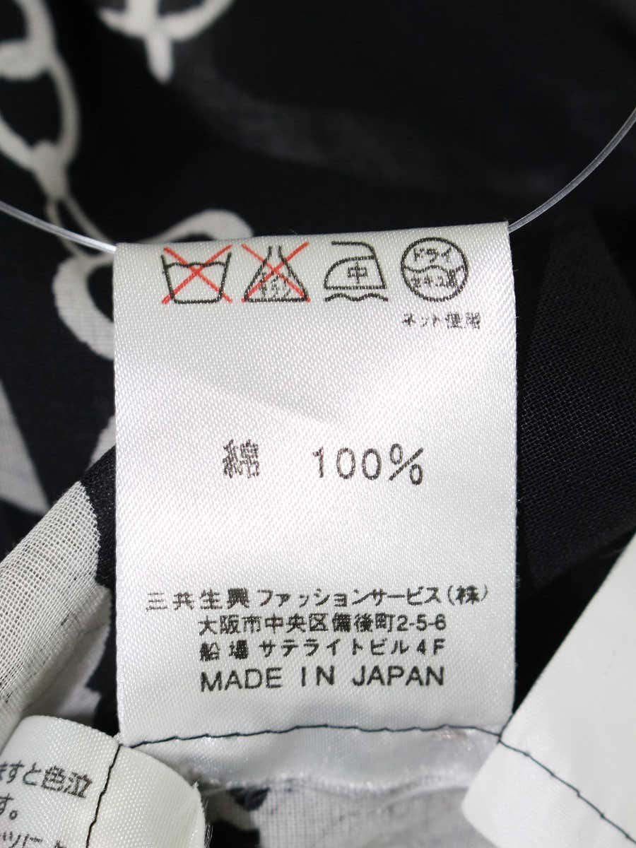 レオナールファッション 0395245 ブラウス 9R ブラック コットン シースルー フラワー チェーン タッセル IT7OYXY1BRJW