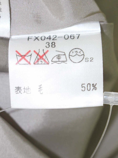 バーバリーロンドン ノバチェック FX042-067 スカート 38 ベージュ/ライトブルー シルク混 フリンジ ITXGK5E397RW