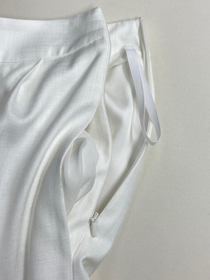 フォクシーニューヨーク Pants Addison 43486 パンツ 38 ホワイト ワイド タック IT09MFCYF62Q