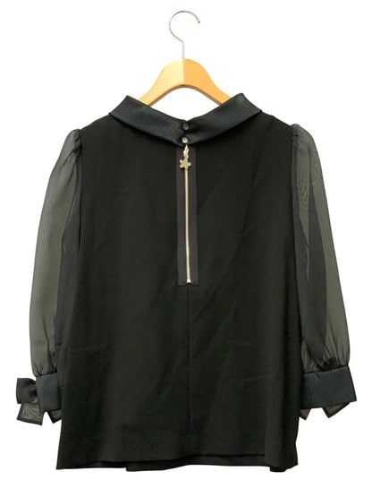 エムズグレイシー 420108 シャツ ブラウス 40 ブラック フラワージップ ITKZRM60D71I