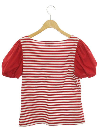 エムズグレイシー 215336 Tシャツ カットソー 40 レッド ボーダー フラワーモチーフ ITFJTT9RQSWA
