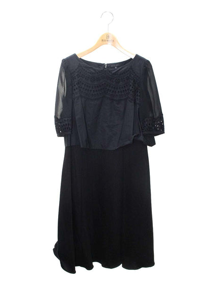 トゥービーシック W5J17-781-09 ワンピース 40 ブラック 袖シフォン 切替 IT1DNEF3GDIC