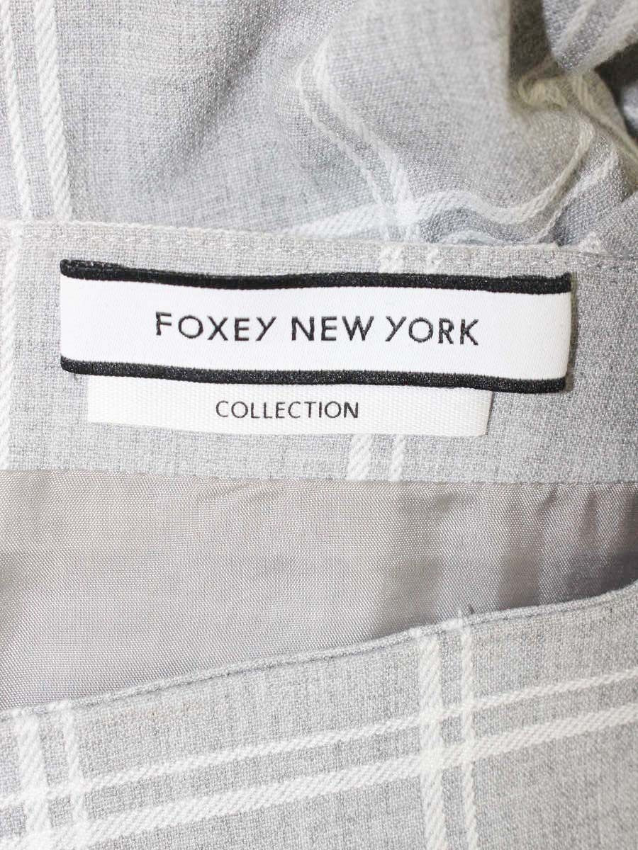 フォクシーニューヨーク collection 36096 ワンピース 38 グレー ドレス タック ITZ3ZBCJT4MC