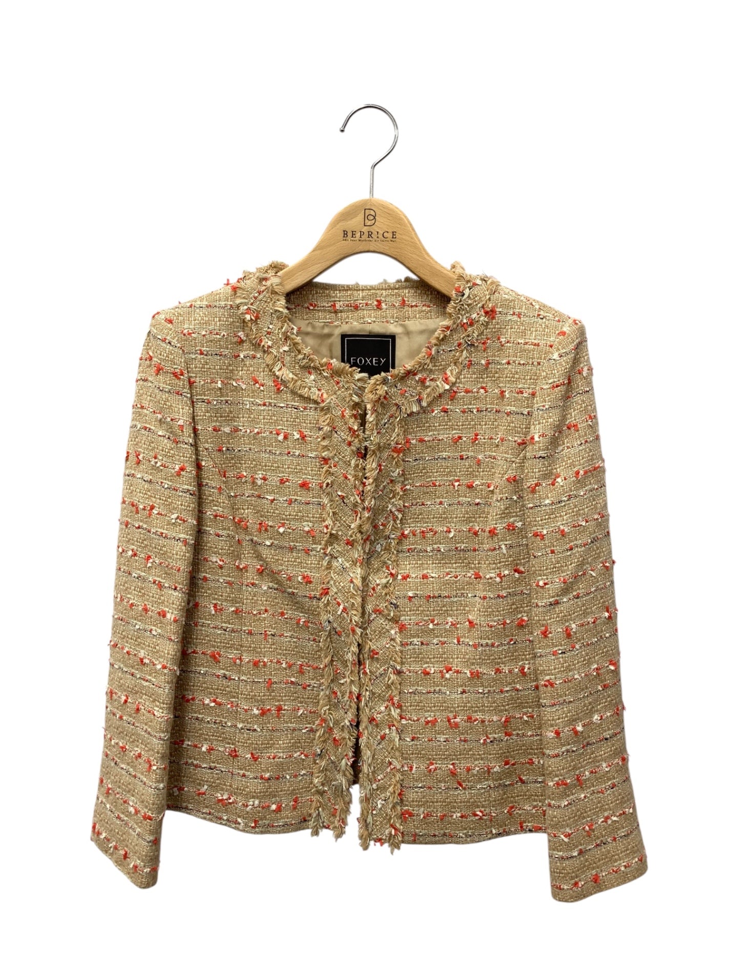 フォクシーブティック Tweed Jacket 38674 ジャケット 40 ベージュ IT46YSWOOL6A