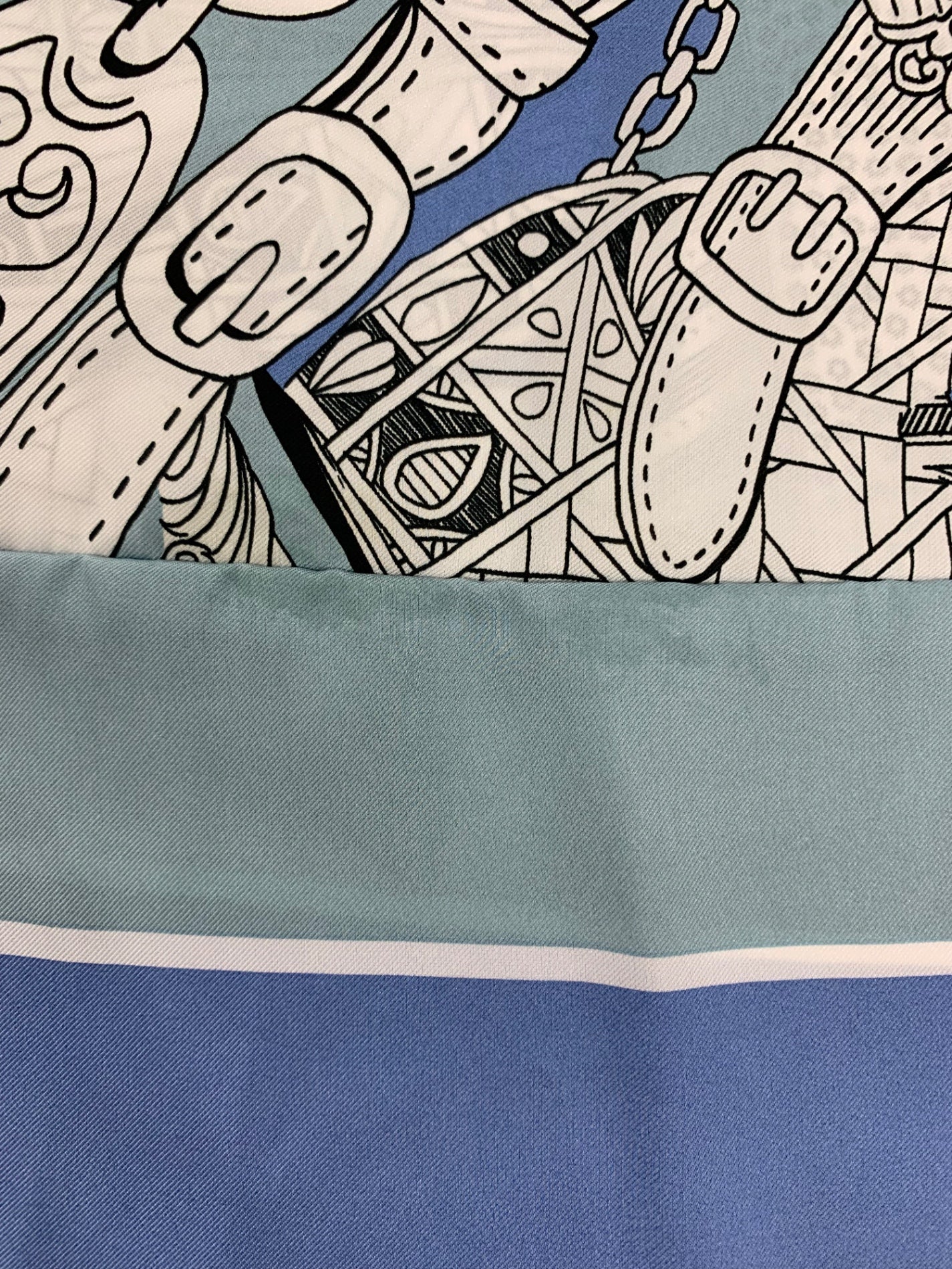 グレースクラス 02232-31072 ワンピース 36 ブルー スカーフ チェーンモチーフ ITLDSZ3OFOK2