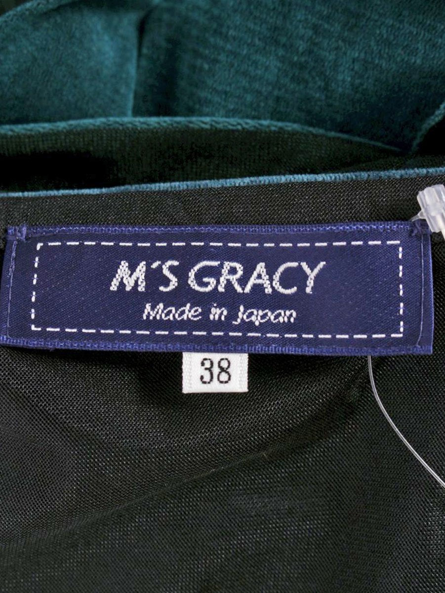 エムズグレイシー 014505 カーディガン 38 ブルー ボレロ ベロア ITN8R9SLZC5Q