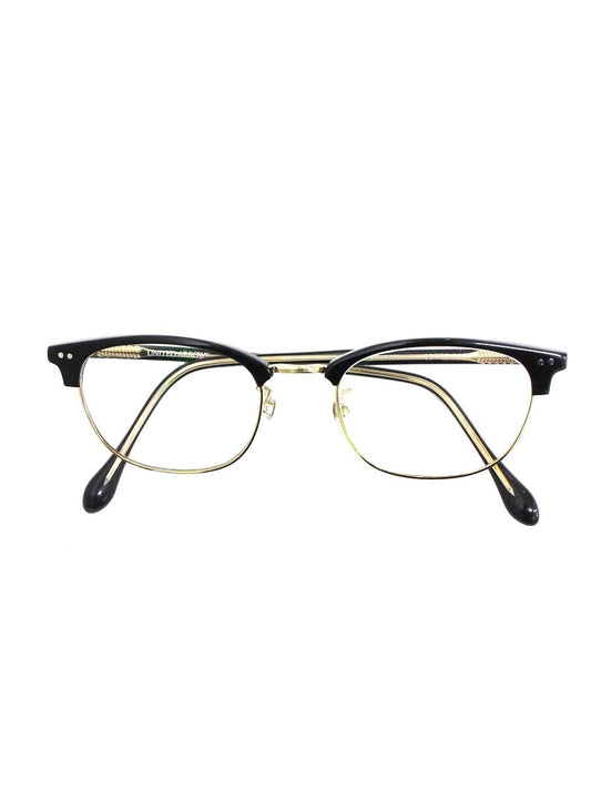 ユナイテッドアローズ LINDEN メガネ ブラック/ゴールド ブローフレーム ウェリントン ITFBJ6AQOVD8