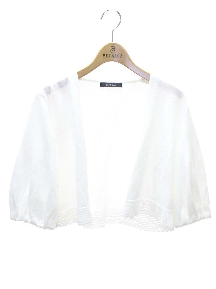 ルネ 5922160 カーディガン 36 ホワイト パフスリーブ ITGN4Z4NBA14