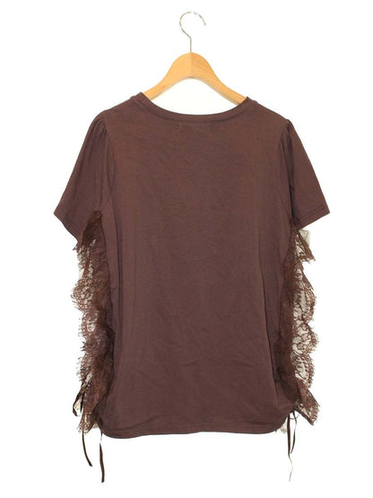 エムズグレイシー 615306 Tシャツ カットソー 38 ブラウン レース フリル ITT7AM7SQ4W6