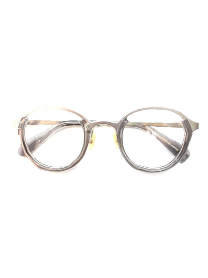 マサヒロマルヤマ monocle MM-0055 メガネ No.3 Clear gray / Silver アシンメトリー コンビフレーム フルリム ボストンシェイプ ITV9NGV7RRKM