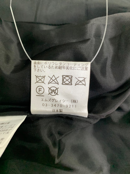 エムズグレイシー 114504 ジャケット 38 ブラック フェイクレザー ジップアップ フリル ITLZA7RVBUEW