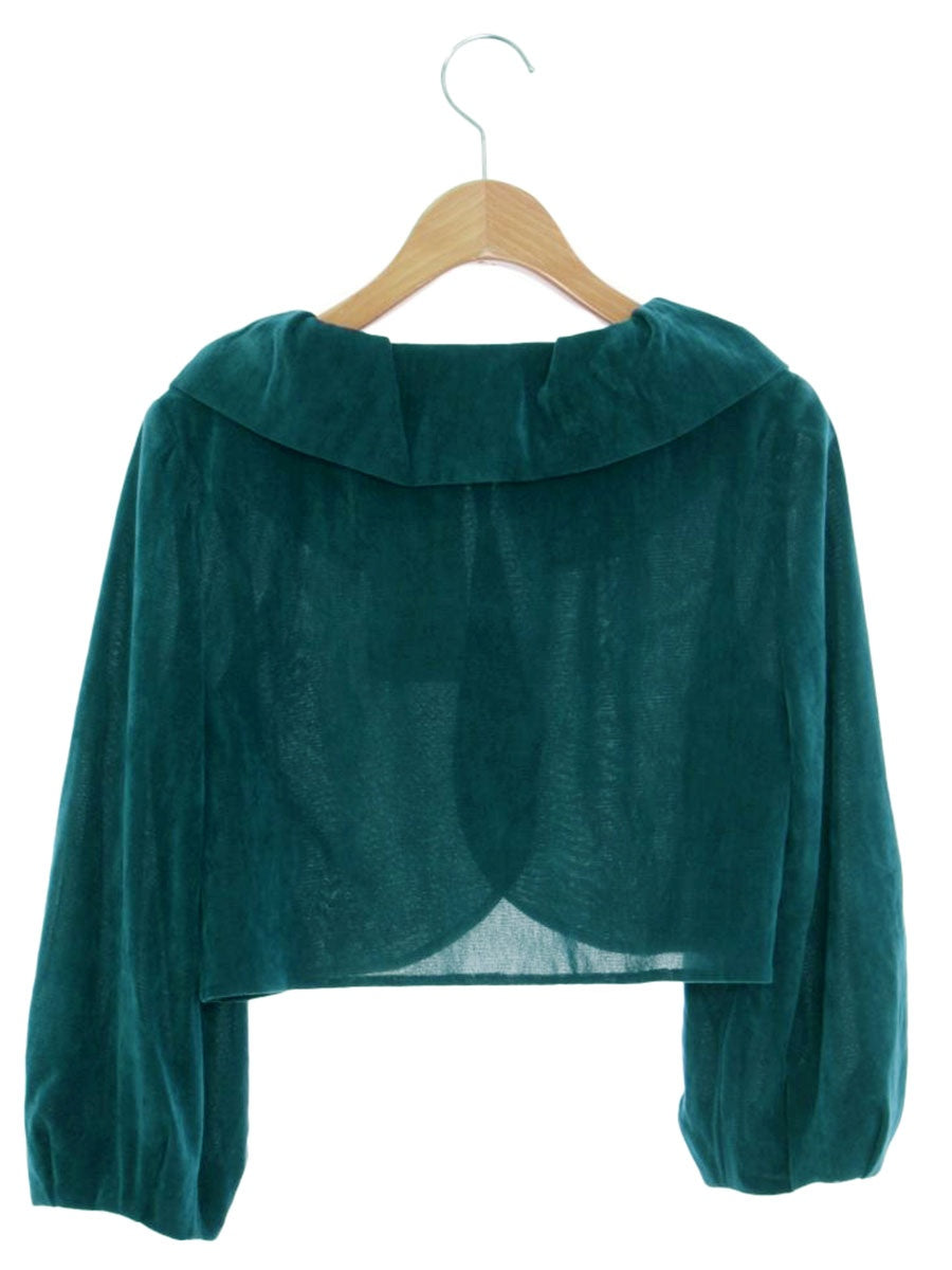 エムズグレイシー 014505 カーディガン 38 ブルー ボレロ ベロア ITN8R9SLZC5Q