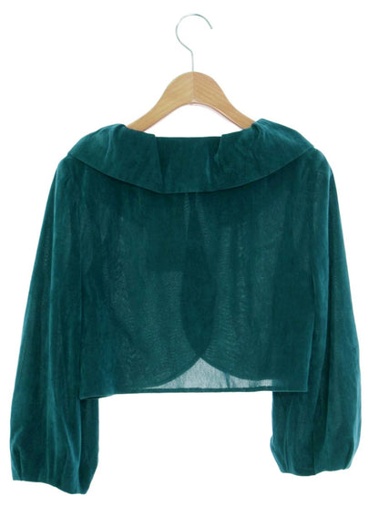 エムズグレイシー 014505 カーディガン 38 ブルー ボレロ ベロア ITN8R9SLZC5Q