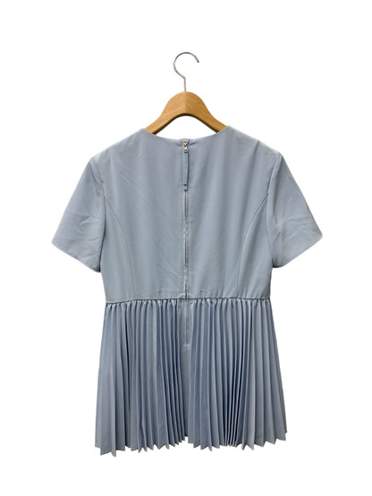 フォクシーニューヨーク Pleated Peplum Top 44418 ブラウス 38 ブルー ITAQFMWRWU64