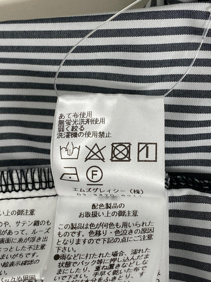 エムズグレイシー Denim x Stripe Skirt 017137 デニムスカート 38 ブラック ストライプ リボン IT5H1E189F7H