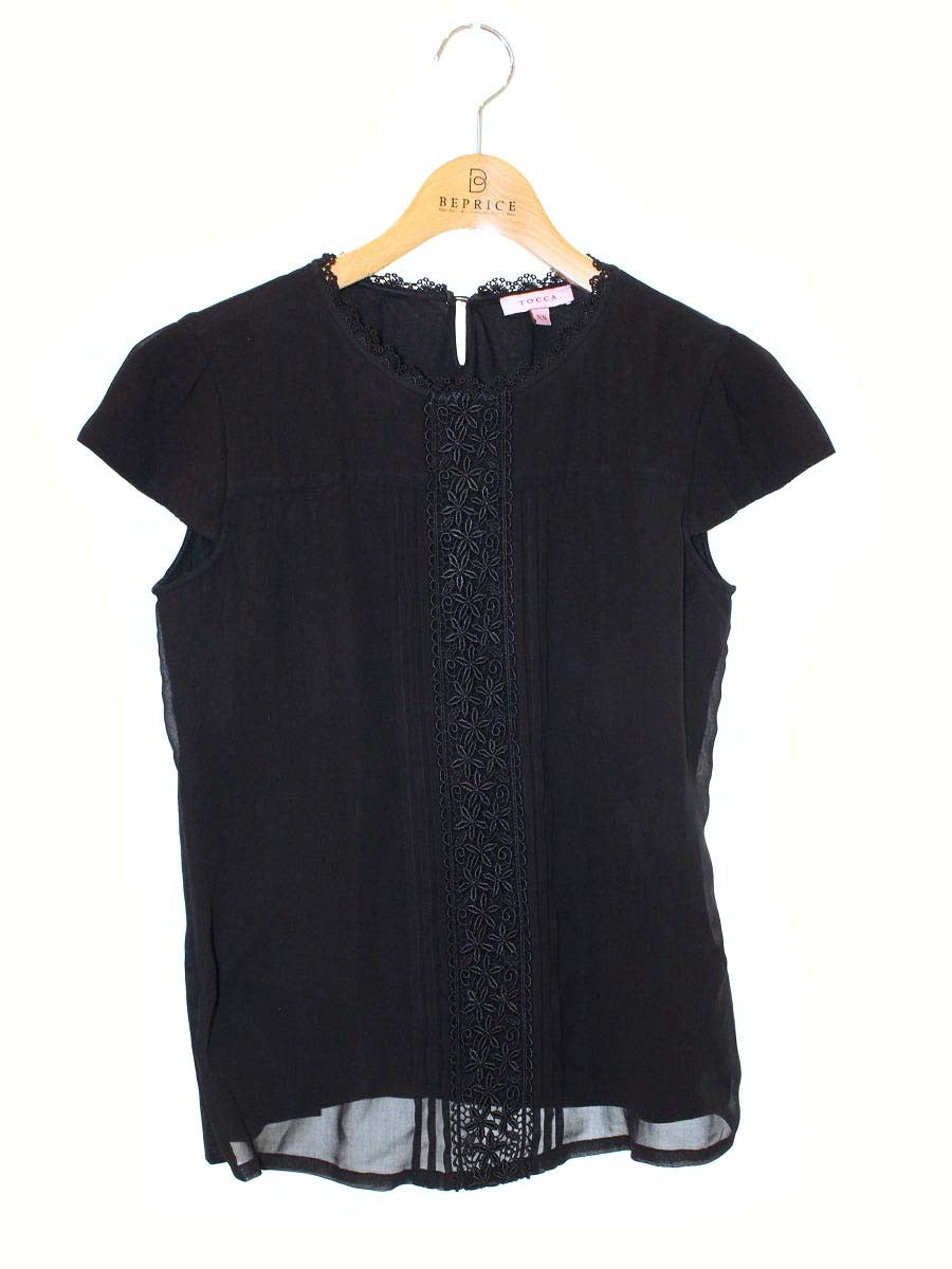 トッカ 【洗える！】SOLEIL シフォントップス KKTOSM0102 XS ブラック ITHGFQC9F9N8