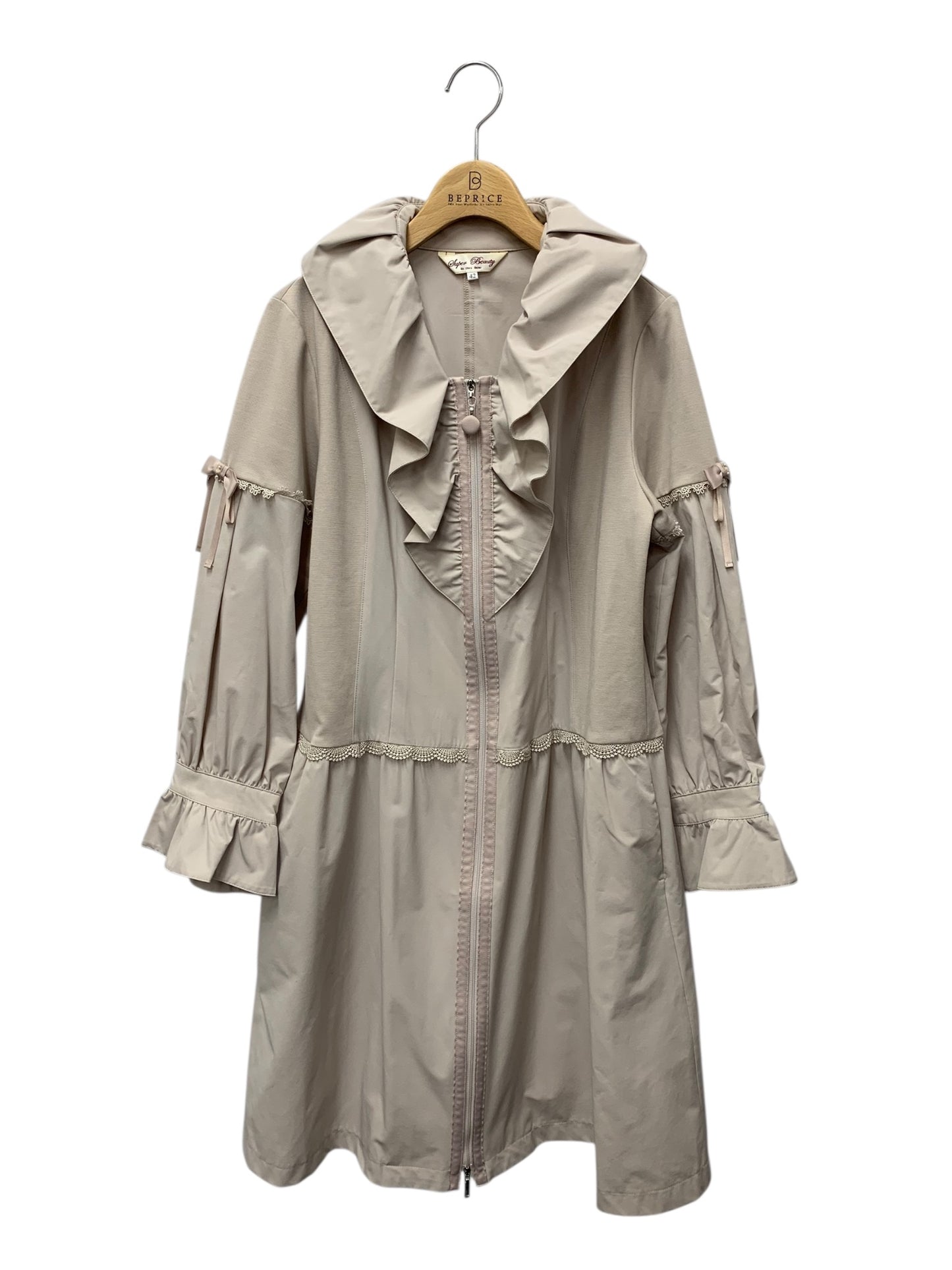 スーパービューティー スプリングコート 42 ベージュ 切替 フリル ITQC8FHS6SNC