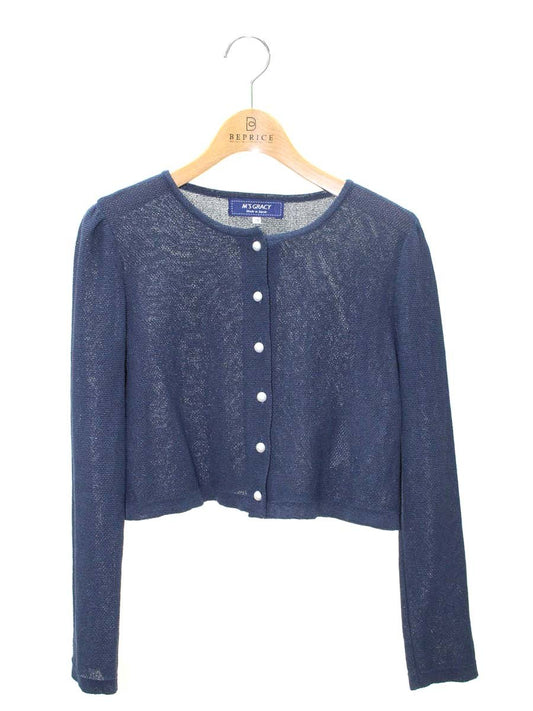 エムズグレイシー 018336 ボレロ 38 ネイビー カーディガン ITIMLVB29UTU