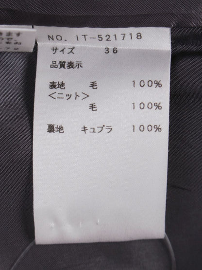 エムズグレイシー 521718 ワンピース 36 グレー 切替 リボン ウール IT6FL6VTDDB1