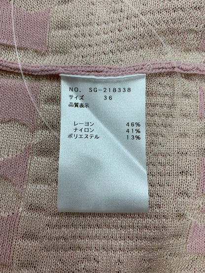 エムズグレイシー 218338 スカート 36 ピンク フラワーモチーフ デザインニット ITDFPKHSCTC9