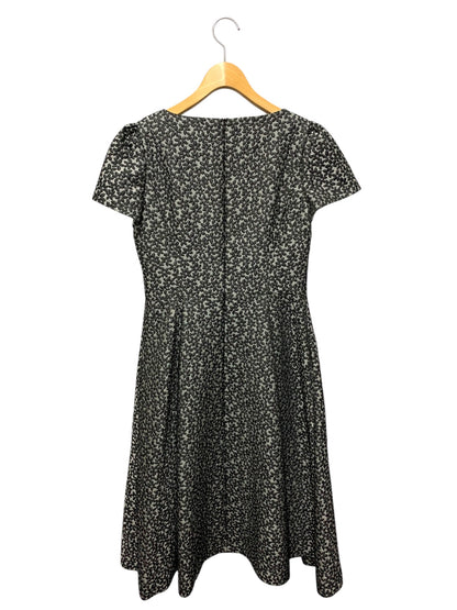 エムズグレイシー 511507 ワンピース 38 グレー フラワーモチーフ フロントジップ リボン ITXZM1LHSVHC