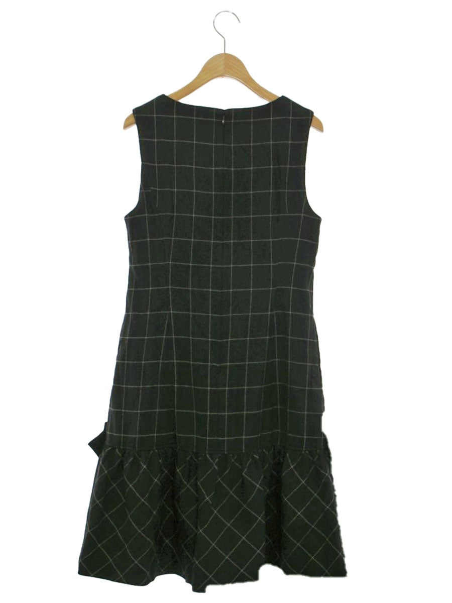 エムズグレイシー 011704 ワンピース 36 ブラック ウール混 リボン ITGVIDD2Y53C