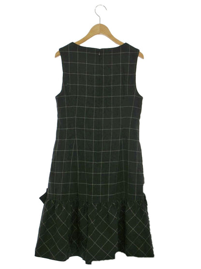 エムズグレイシー 011704 ワンピース 36 ブラック ウール混 リボン ITGVIDD2Y53C