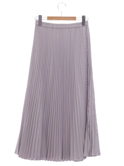 エムズグレイシー ストライププリーツスカート 417316 38 ブルー ITC47049GWK4