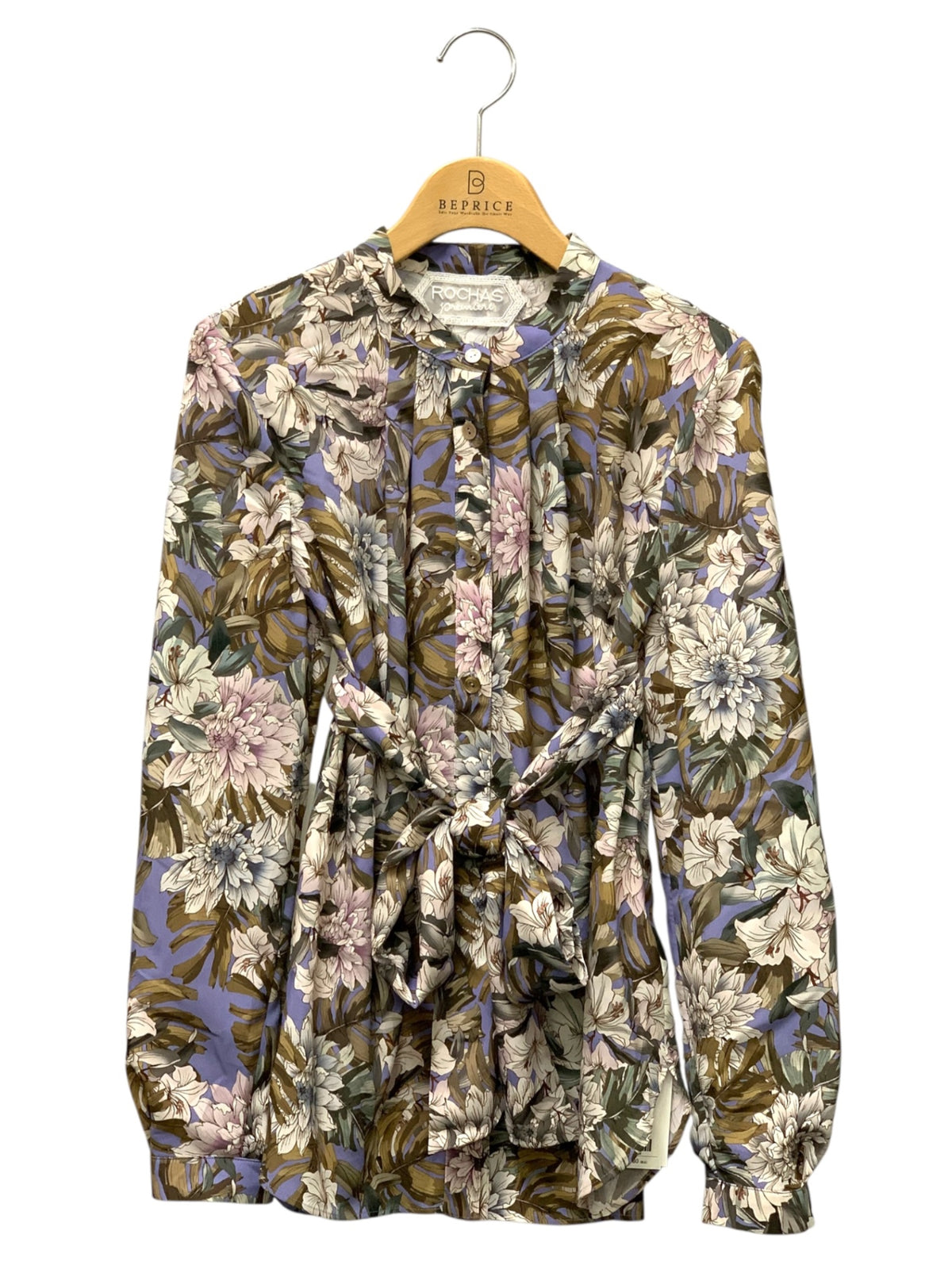ロシャス プルミエール 花柄2WAYリボンブラウス ERICA 0505402 9 ブルー 25AW レリアン IT9QAYJAU7HW