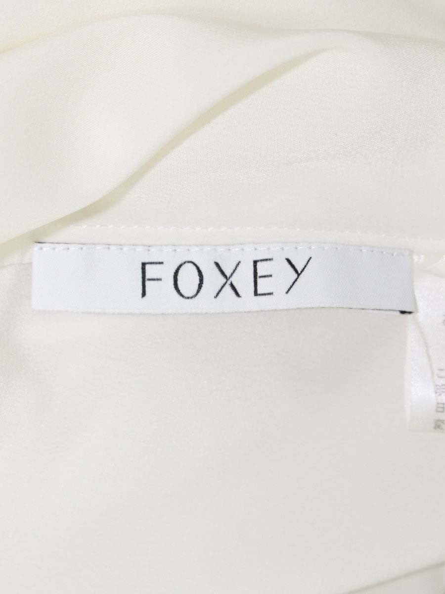 フォクシーブティック 39712 ブラウス 40 ホワイト バイカラー ボウタイ IT67ZRYKKAWO