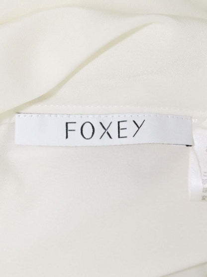 フォクシーブティック 39712 ブラウス 40 ホワイト バイカラー ボウタイ IT67ZRYKKAWO