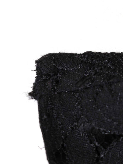 Her lip to フローラルレースラファルドトップ 1222302056 M ブラック フレンチスリーブ ITSAW6BFLMY2 【SALE】